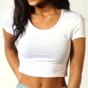 Garage White Crop Top